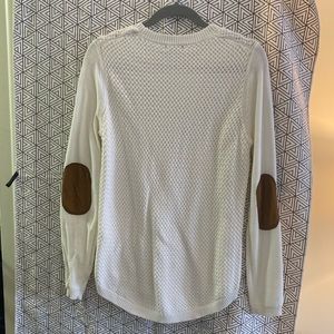 White Elbow Patch Sweater
